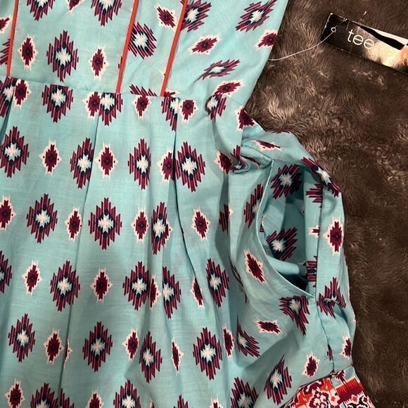 136. Teeze Me Y2K multicolor Aztec Tribal Strapless Corset dress NWT Size S - Picture 10 of 10